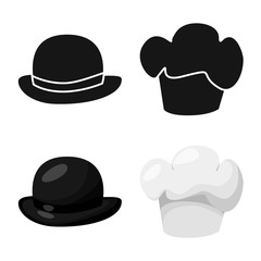 Isolated object of clothing and cap icon. Set of clothing and beret vector icon for stock.