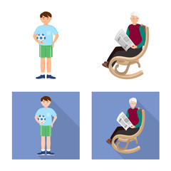 Vector design of character and avatar  symbol. Set of character and portrait stock symbol for web.