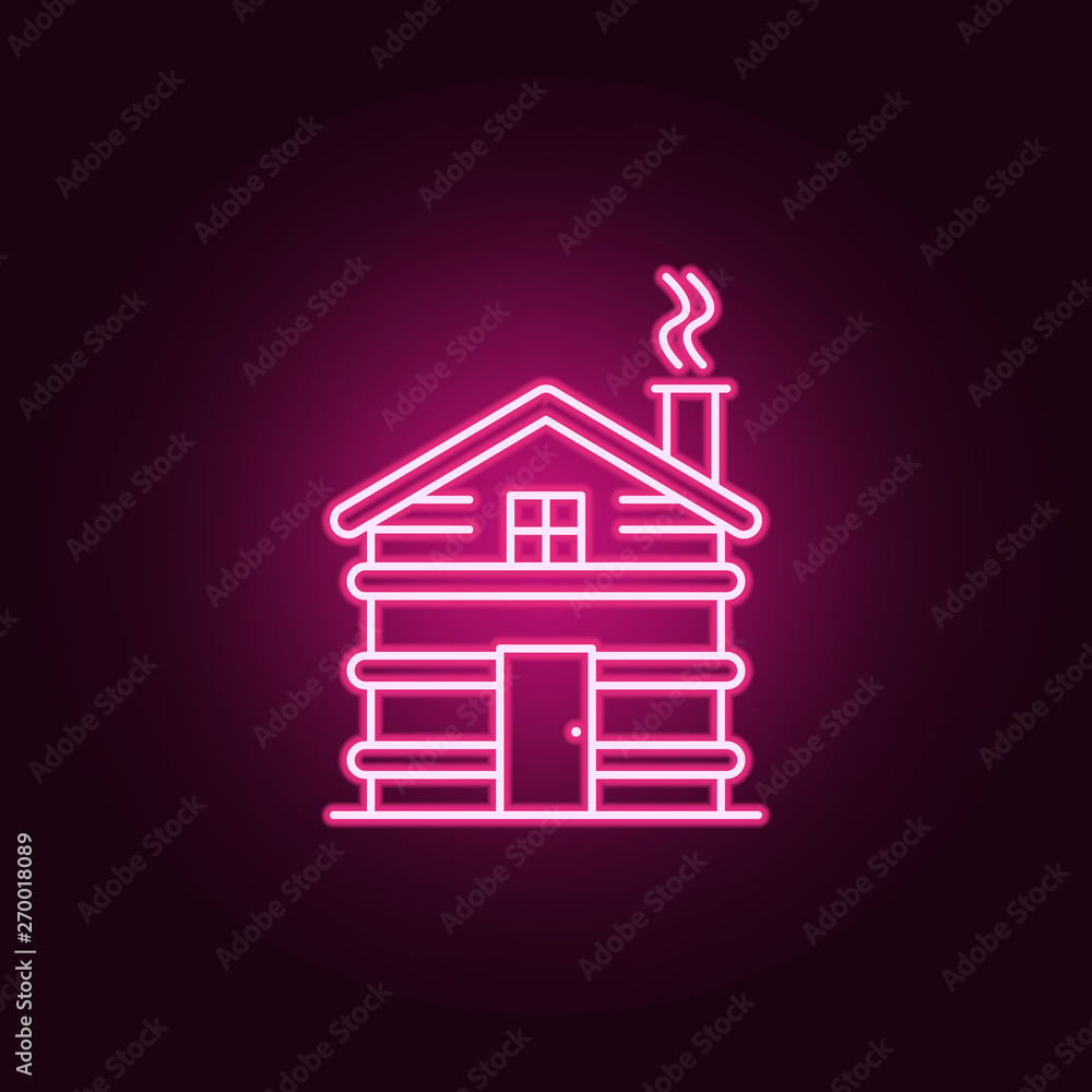 Poster house in the village neon icon. elements of web set. simple icon for websites, web design, mobile ap