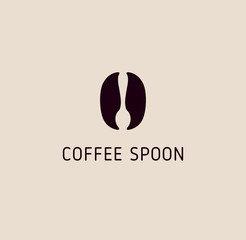 Coffee spoon negative space logo 