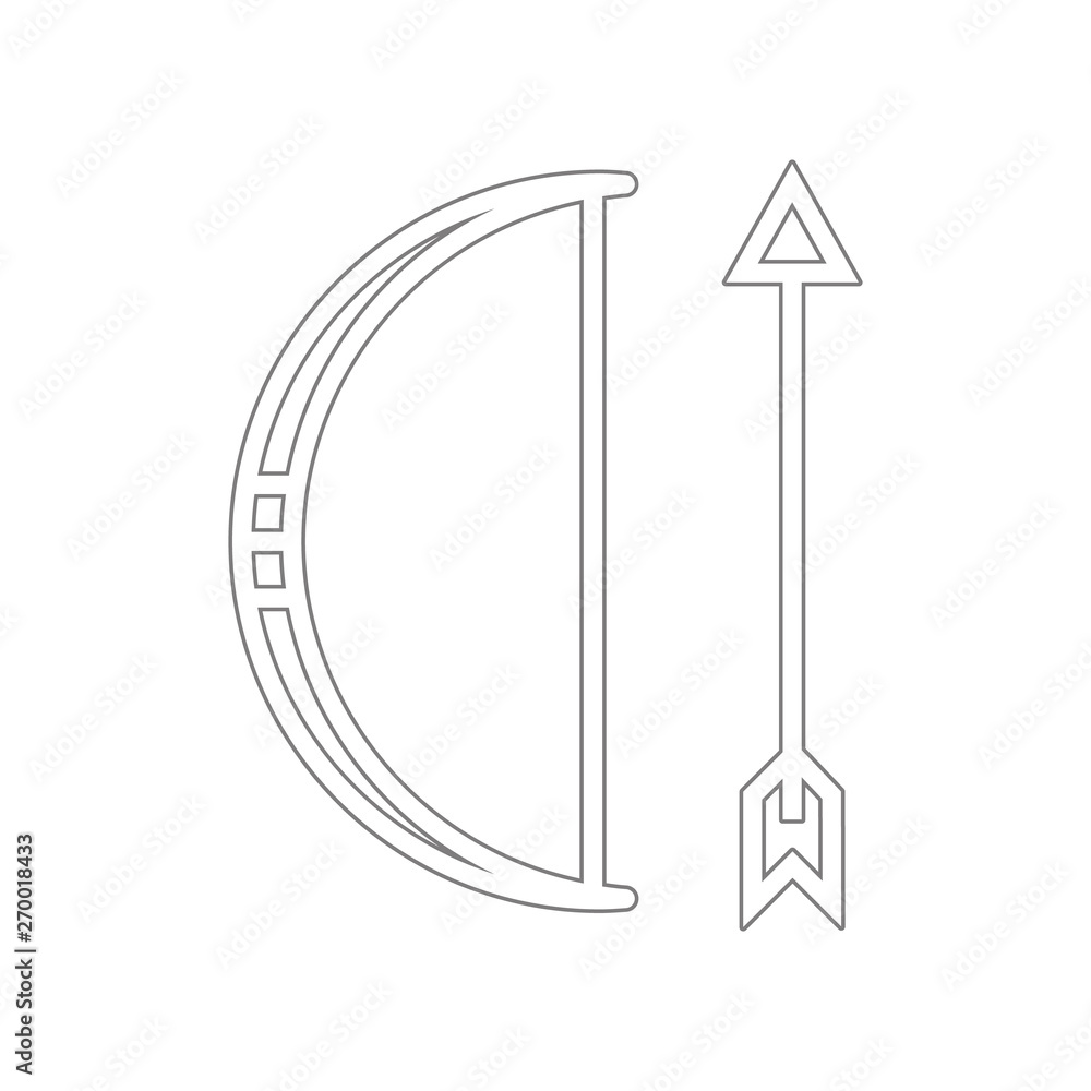 Poster bow and arrow icon. element of web for mobile concept and web apps icon. outline, thin line icon for