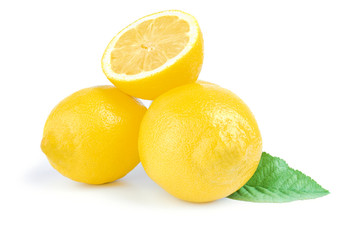 Lemon on a white background. Clipping path