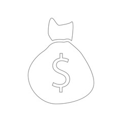 Money Bag Dollar Symbolicon. Element of web for mobile concept and web apps icon. Outline, thin line icon for website design and development, app development