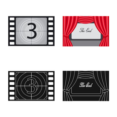 Vector illustration of television and filming icon. Collection of television and viewing vector icon for stock.