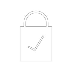 Lock checked icon. Element of web for mobile concept and web apps icon. Outline, thin line icon for website design and development, app development