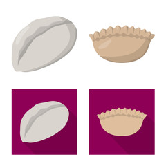 Isolated object of products  and cooking icon. Collection of products  and appetizer vector icon for stock.