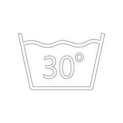 delicate gentle 30 degrees washing laundry symbol line icon. Element of web for mobile concept and web apps icon. Outline, thin line icon for website design and development, app
