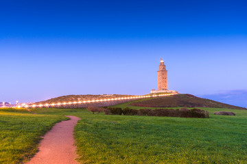 Tower of Hercules in A Coruna, Galicia, Spain.