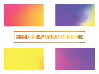 Naklejka premium Summer holiday banner, abstract background Set of Modern colorful flow poster.