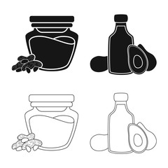 Vector design of healthy  and vegetable  symbol. Collection of healthy  and agriculture stock vector illustration.