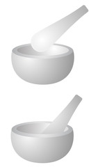 Mortar and pestle set on white background vector eps 10
