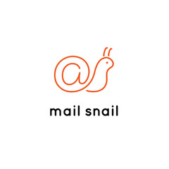 Funny email logo snail icon vector