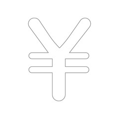 yen sign icon. Element of web for mobile concept and web apps icon. Outline, thin line icon for website design and development, app development