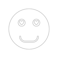Smiley face in love icon. Element of web for mobile concept and web apps icon. Outline, thin line icon for website design and development, app development