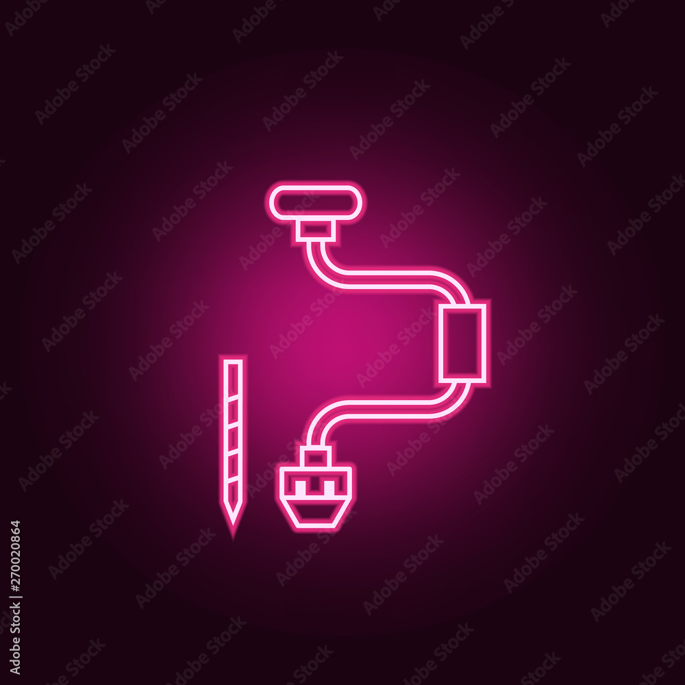 Poster winter hat neon icon. elements of web set. simple icon for websites, web design, mobile app, info gr
