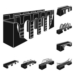 Vector illustration of construct and side symbol. Collection of construct and architecture stock symbol for web.