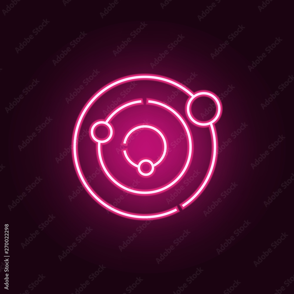 Poster constellation and part of zodiacal system canser sagittarius neon icon. elements of web set. simple 