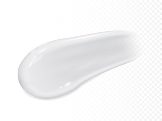 realistic cream smear isolated on white background