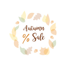 Obraz premium Autumn sale frame design with leaves vector