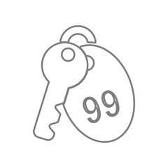 Hotel room key icon. Element of web for mobile concept and web apps icon. Outline, thin line icon for website design and development, app development