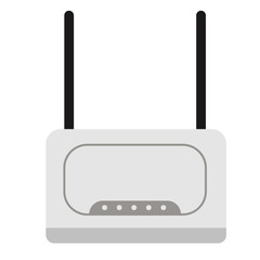 Wi-fi router flat illustration on white