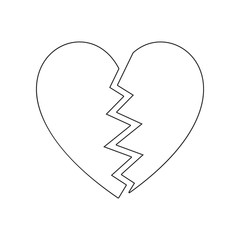 broken heart icon. Element of valentine's day, wedding for mobile concept and web apps icon. Outline, thin line icon for website design and development, app development