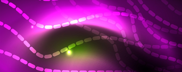 Shiny neon vector wave line abstract background, motion concept