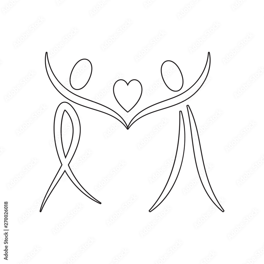 Poster man holds the heart icon. element of valentine's day, wedding for mobile concept and web apps icon. 