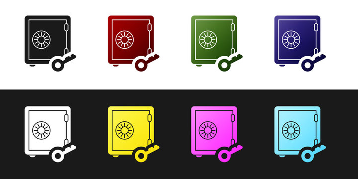 Set Proof of stake icon isolated on black and white background. Cryptocurrency economy and finance collection. Vector Illustration