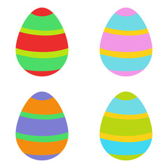 Eggs easter. Set of multicolored eggs. Symbol easter. White background. Vector illustration. EPS 10.