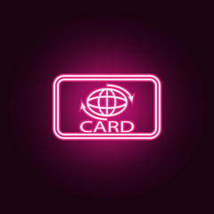 credit card neon icon. Elements of turizm set. Simple icon for websites, web design, mobile app, info graphics