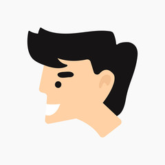 Man face. Icon. Head. Grey background. Vector illustration. EPS 10.