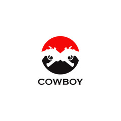 Cowboy logo design vector template