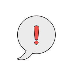 Vector icon concept of speech bubble and exclamation mark.