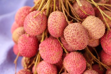 Fresh lychee fruit delicious at street food