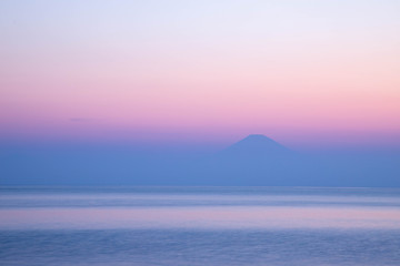 相模湾と富士山の夕焼け