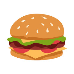 Big burger with sesame