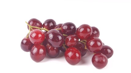 Red grapes isolated on white background