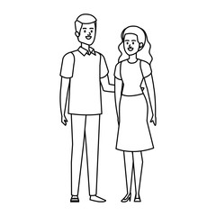 young couple lovers avatars characters