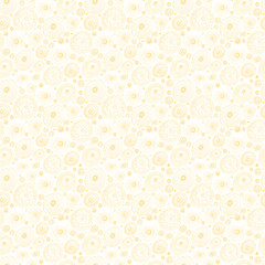 Light Yellow Circles Abstract Seamless Pattern. Raster background.