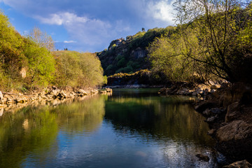Fototapeta na wymiar Well surrounded by vegetation, from La Arboleda in Basque Country, in Vizcaya