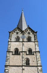 Fototapeta na wymiar Bell Tower of Old Church in Herford,Germany