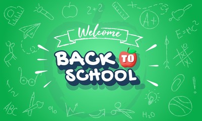 Welcome back to school horizontal banner template for web and printing