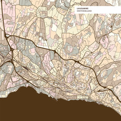 Fototapeta premium Map of Lausanne Switzerland