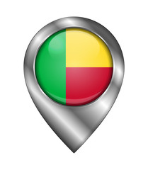 Fototapeta premium Flag of Benin. Vector Sign and Icon. Location Symbol Shape. Silver