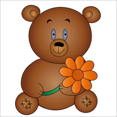 Teddy bear with a flower in its paws