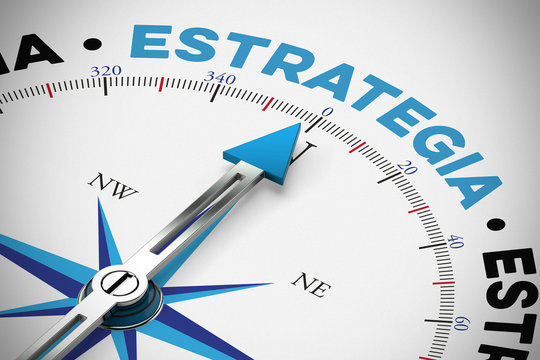 Estrategia / Strategy als Konzept auf Kompass