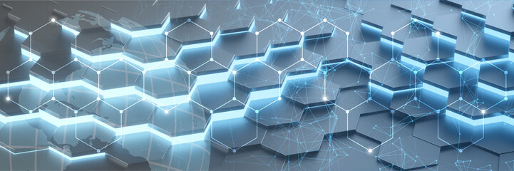 Abstrakter Technologie HIntergrund und Netzwerk Konzept © Robert Kneschke