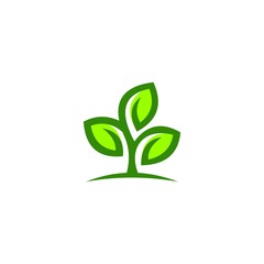 simple happy little tree vector logo design