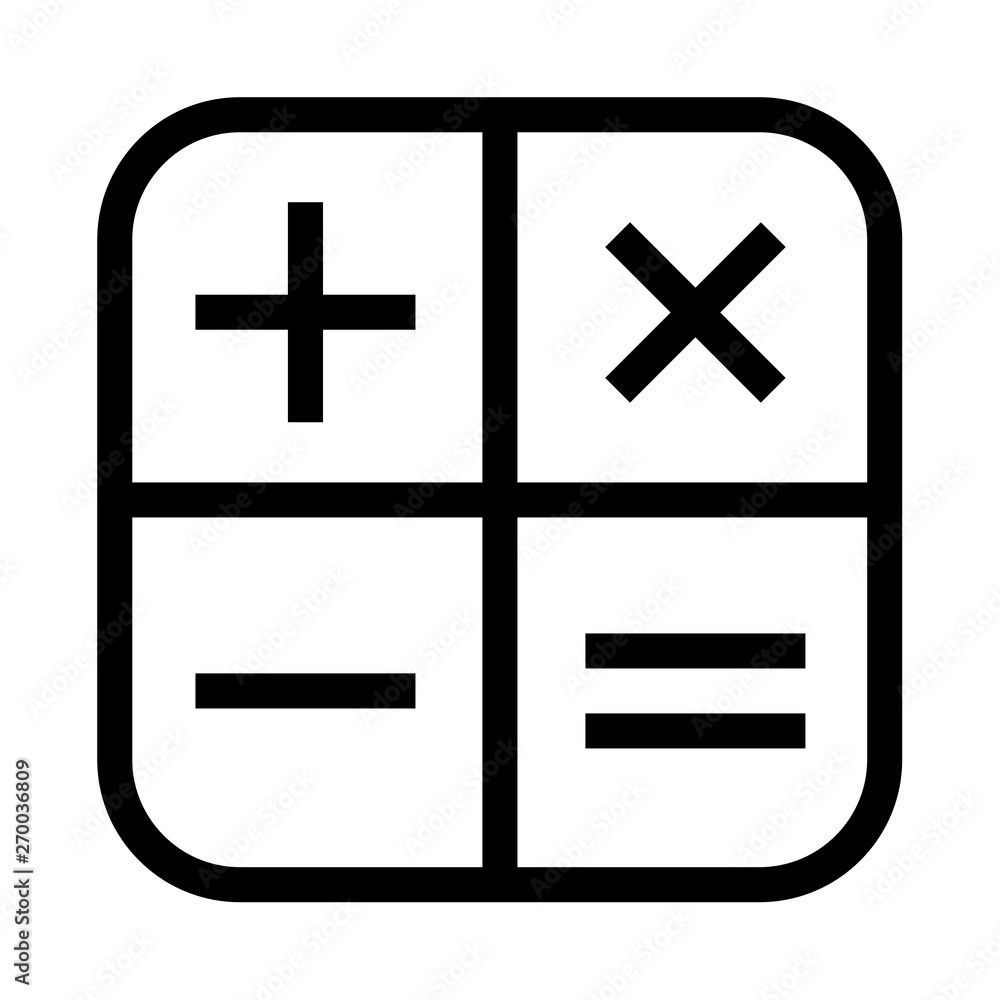 Poster plain calculator icon plus minus multiply equal
